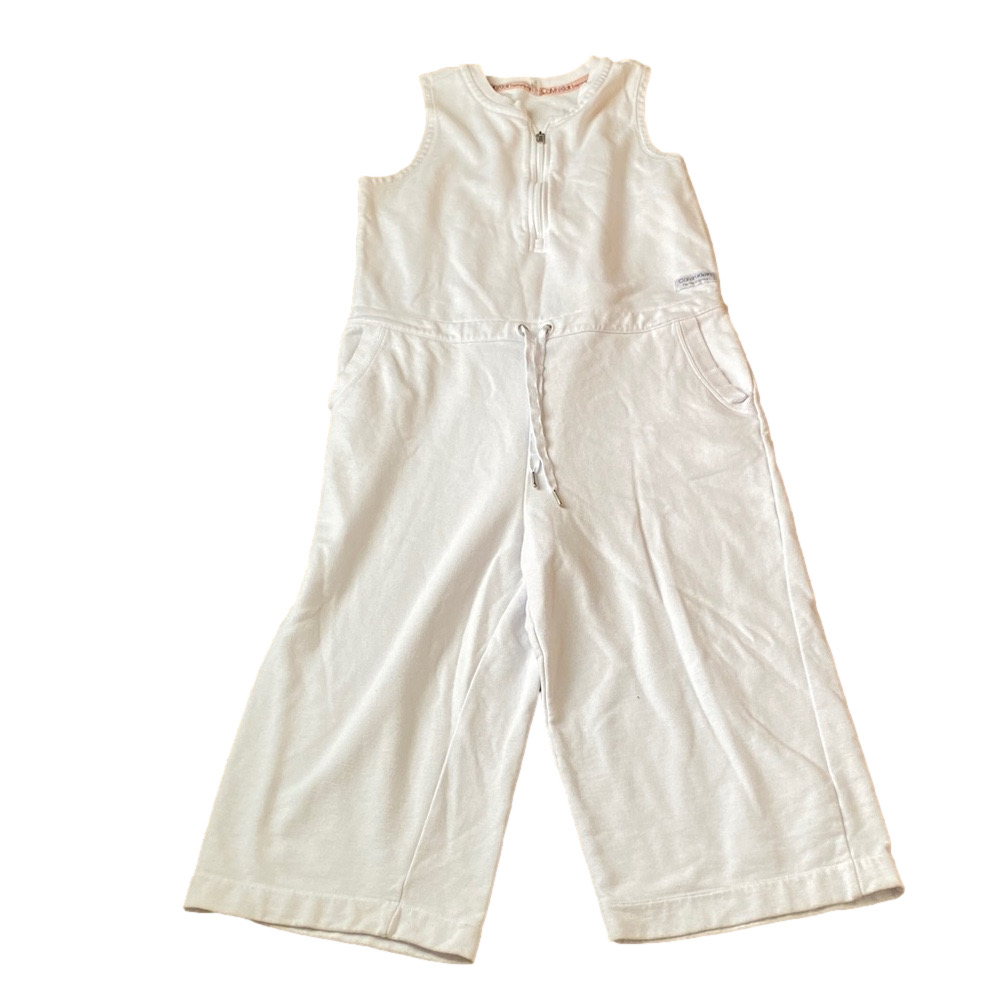 Calvin Klein Performance White Sleeveless Wide Leg Lounge Jumpsuit SIZE L